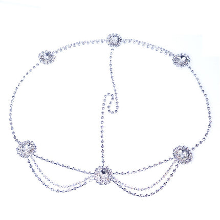 New Rhinestone Headdress Simple Water Drop Forehead Chain Bridal - Royalessencelux