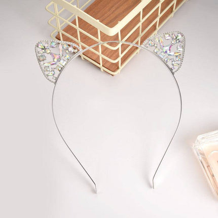 Alloy Spot Drill Rabbit Ears Hair Hoop Headdress - Royalessencelux