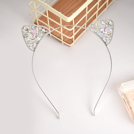 Alloy Spot Drill Rabbit Ears Hair Hoop Headdress - Royalessencelux