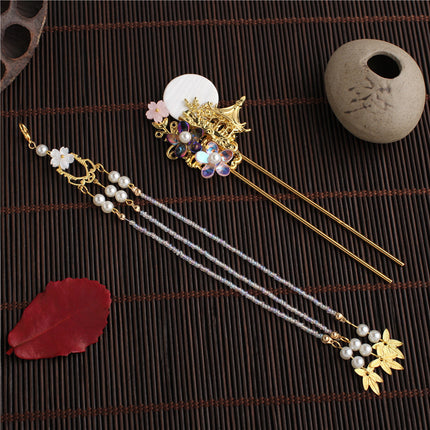 Ancient Costume Hairpin Accessories Tassel Walking Fairy Girl - Royalessencelux