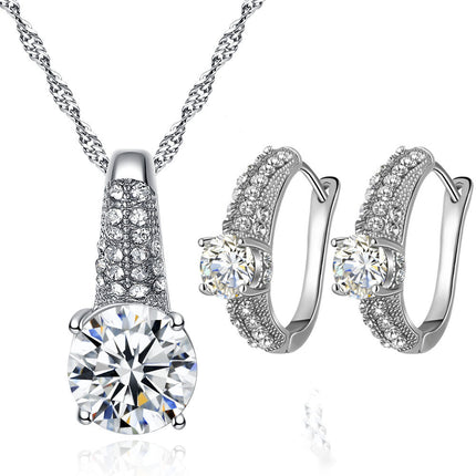 Bridal Necklace And Earrings Jewelry Set - Royalessencelux