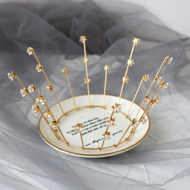 Bride Wedding Jewelry Handmade Star Crown - Royalessencelux