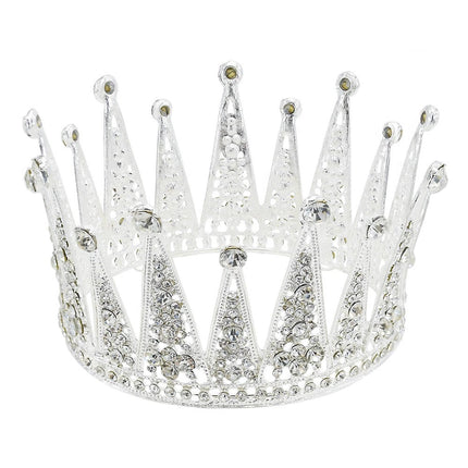 Fashion Bridal Hair Accessories Alloy Hollow Diamond Crown - Royalessencelux