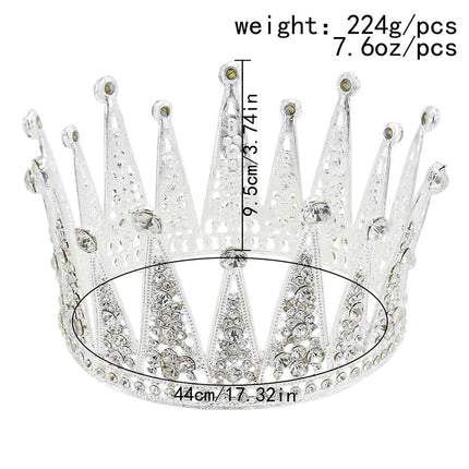 Fashion Bridal Hair Accessories Alloy Hollow Diamond Crown - Royalessencelux