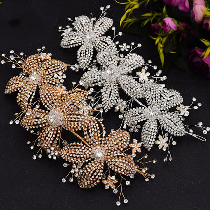 Flower Rhinestone Hair Accessories Bridal Wedding Hair Band - Royalessencelux
