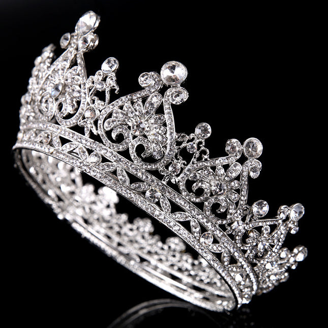 Heart-shaped Rhinestone Big European And American Princess Crown Hair Accessories - Royalessencelux