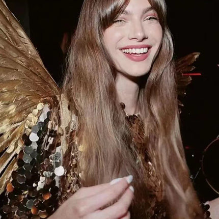 Sweet And Spicy Women's Long Sleeve Round Neck Sexy Large Sequined Evening Dress - Royalessencelux