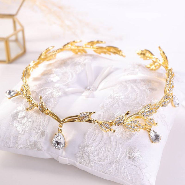 New Golden Crown Headband Wedding Headdress - Royalessencelux