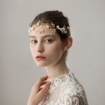 Pearl Flower Wedding Headband Accessories - Royalessencelux