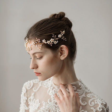 Pearl Flower Wedding Headband Accessories - Royalessencelux