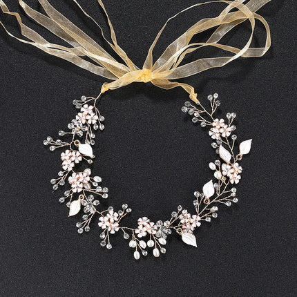 Pearl Handmade Headband Alloy Flower - Royalessencelux