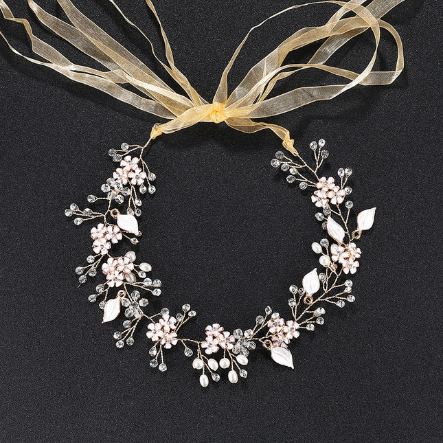 Pearl Handmade Headband Alloy Flower - Royalessencelux