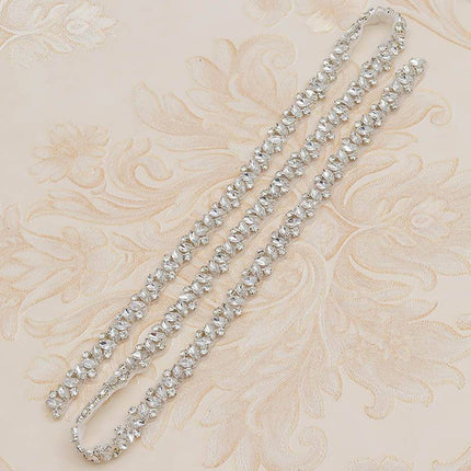 Rhinestone Applique Wedding Dress Waist Jewelry - Royalessencelux