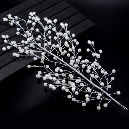 The bride wedding outdoor shooting handmade pearl comb shape sample leaves hair headdress spot wholesale - Royalessencelux