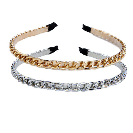 Thick Chain Hair-hoop Women's Metal Hair Band Handmade Winding Headdress Exquisite Hair Accessories Wholesale - Royalessencelux