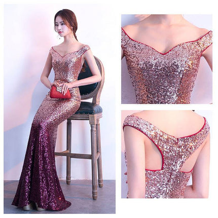 Long Slim Fit Fashion Host Dress Gown - Royalessencelux