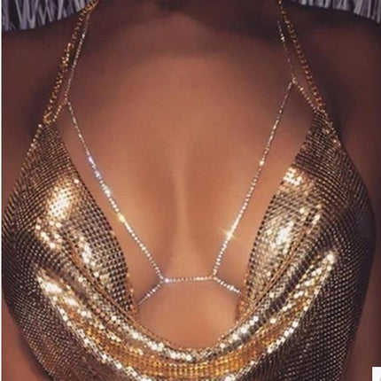 Women's Rhinestone Body Jewelry Necklace - Royalessencelux