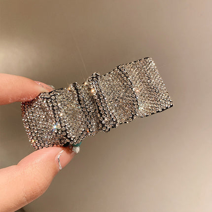 New Hot Rhinestone Full Diamond Pleated BB Clip Word Clip For Women - Royalessencelux