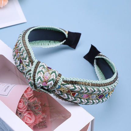 Fabric Knotted Hair Accessories Bohemian Woven Headband - Royalessencelux
