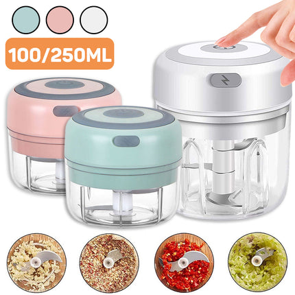 Mini Electric Garlic Chopper USB Charging Ginger Masher Machine Sturdy Durable Chili Vegetable Crusher Kitchen Tool - Royalessencelux