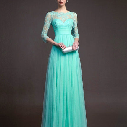 Long sleeve lace see-through dress - Royalessencelux