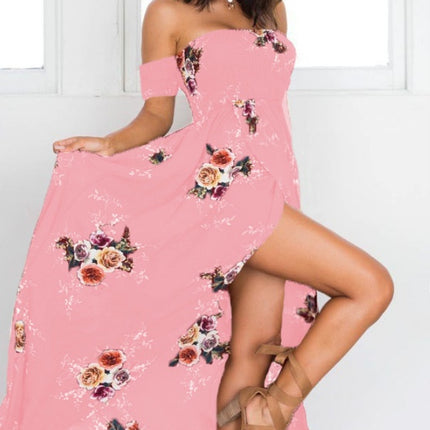 Boho style long dress women Off shoulder beach summer dresses - Royalessencelux