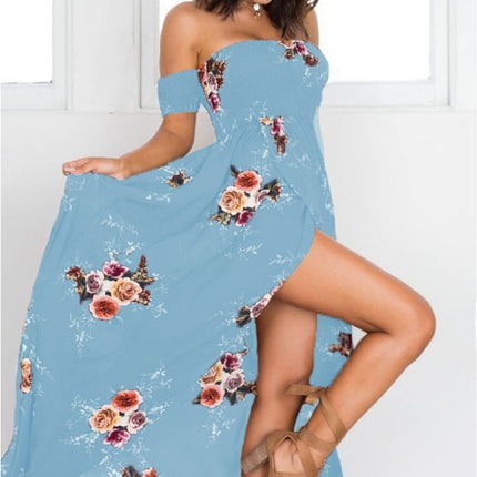 Boho style long dress women Off shoulder beach summer dresses - Royalessencelux