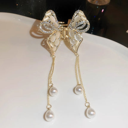 Elegant High-grade Golden Pearl Tassel Hairpin - Royalessencelux