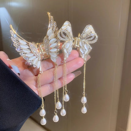 Elegant High-grade Golden Pearl Tassel Hairpin - Royalessencelux