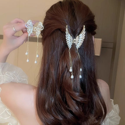 Elegant High-grade Golden Pearl Tassel Hairpin - Royalessencelux
