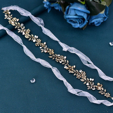 Freshwater Pearl Leaf Design Hair Band - Royalessencelux