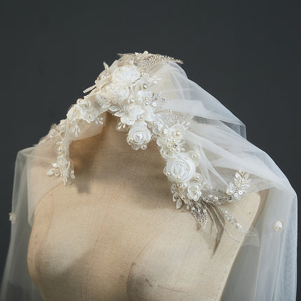 Vintage Beaded Lace Petal Headdress - Royalessencelux