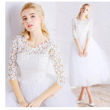 Spring new women's party ladies small  sleeves popular white dress summer dress - Royalessencelux