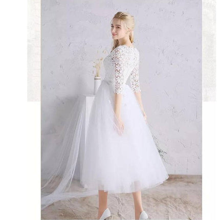 Spring new women's party ladies small  sleeves popular white dress summer dress - Royalessencelux