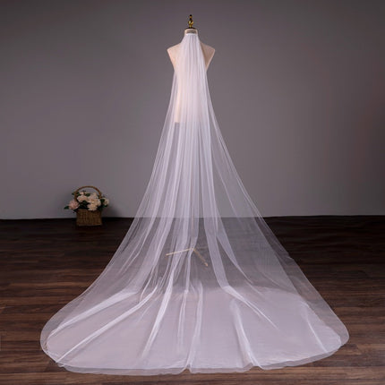 Wedding Bride Double-layer Trimming Veil With Comb - Royalessencelux