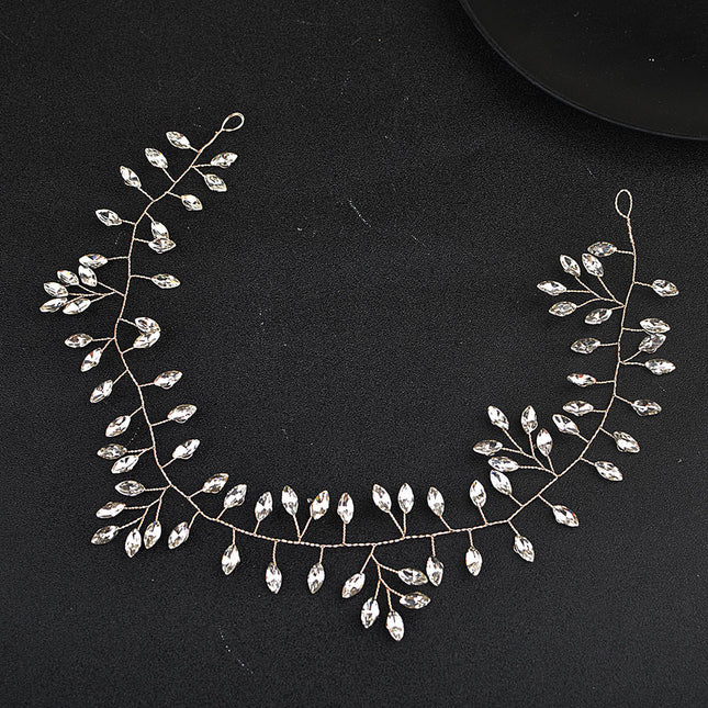 Horse Eye Silver Flexible Chain Headband Headwear Wedding - Royalessencelux