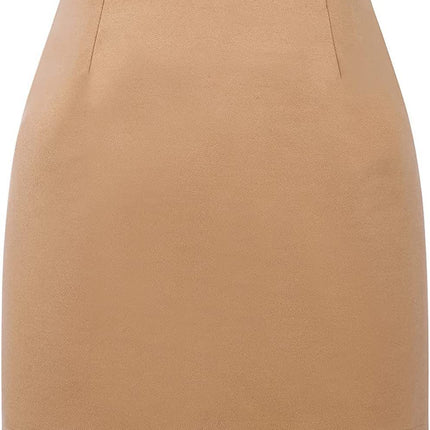 Women's High Waist Plaid Tight Pencil Wool Mini Skirt - Royalessencelux