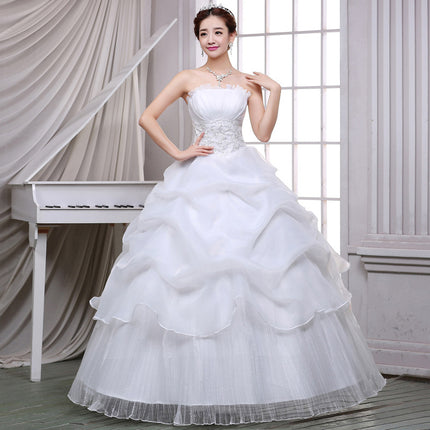 2021 summer new bride wedding dress fashion lace bra Qi simple Korean winter skirt - Royalessencelux