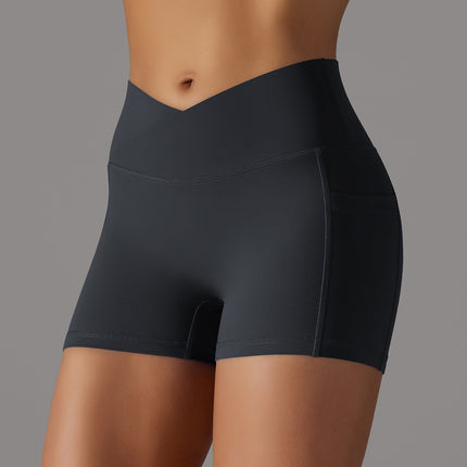 Yoga Shorts With Phone Pocket Design Fitness Sports Pants For Women Clothing - Royalessencelux