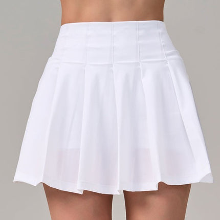 Aerobics High Waist Anti-exposure Running Quick-drying Fitness Yoga Exercise Pleated Tennis Skirt - Royalessencelux