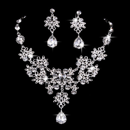 Butterfly Big Water Drop Necklace Earring Set Wedding - Royalessencelux