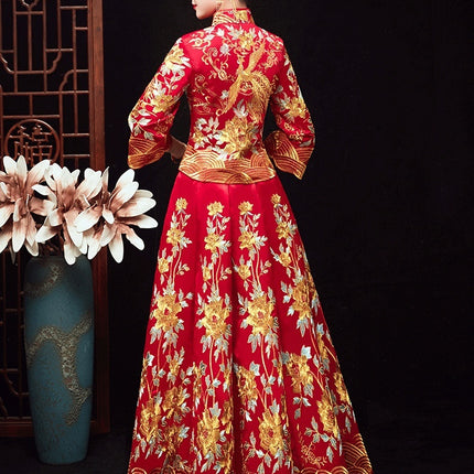 Chinese Dragon And Phoenix Gown A Chaplet And Official Robes Xiuhe Dress - Royalessencelux