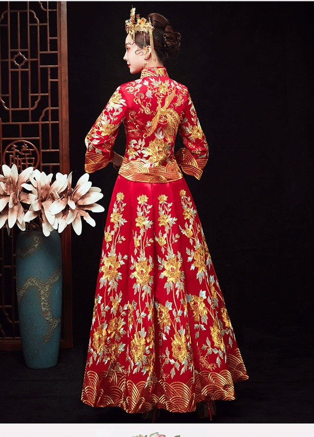 Chinese Dragon And Phoenix Gown A Chaplet And Official Robes Xiuhe Dress - Royalessencelux
