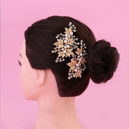 Leaf Crystal Pearl Duck Bill Hair Clip - Royalessencelux