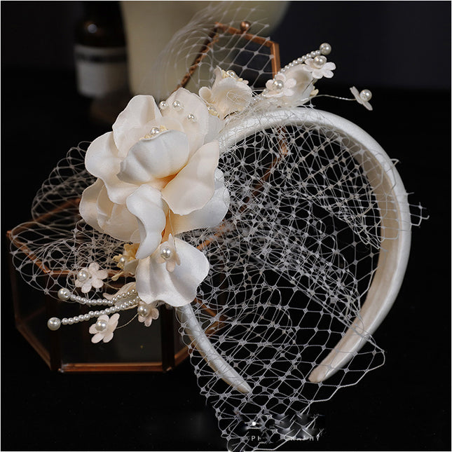 Gradient Satin Petal Mesh Hairband - Royalessencelux