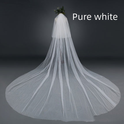 Bridal Wedding Veil Widened Tail - Royalessencelux