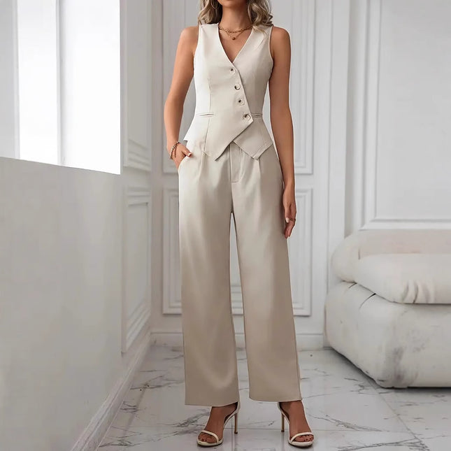 Women's Fashion Casual Vest Suit Pants Suit - Royalessencelux