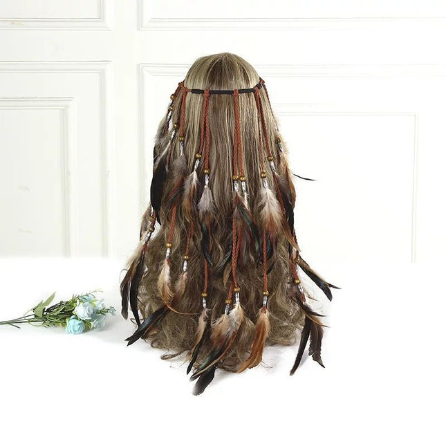 Women's Boho Fashion Feather Headband Ornament - Royalessencelux