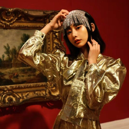 Tassel diamond pearl gift Bridal Hair Ornament - Royalessencelux