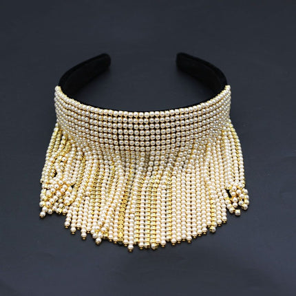 Tassel diamond pearl gift Bridal Hair Ornament - Royalessencelux